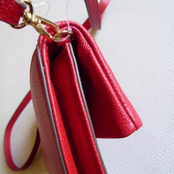 NORDSTROM GENUINE LEATHER CROSSBODY BAG, W 8.5" X H 5.5"X D 0.5", NEW - Picture 2 of 11